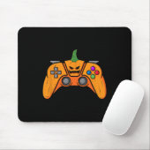 Halloween videospelcontroller met pompoengezicht muismat (Met muis)
