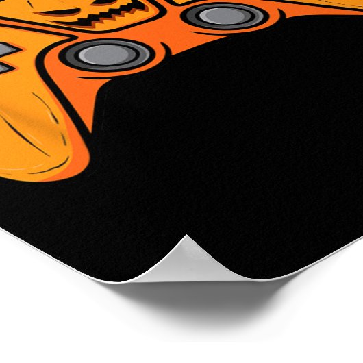 Halloween videospelcontroller met pompoengezicht poster (Hoek)