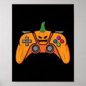 Halloween videospelcontroller met pompoengezicht poster (Voorkant)