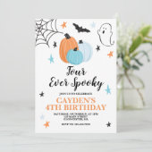 Halloween Vier Ever Spooky Verjaardagspompoenen Kaart (Staand voorkant)