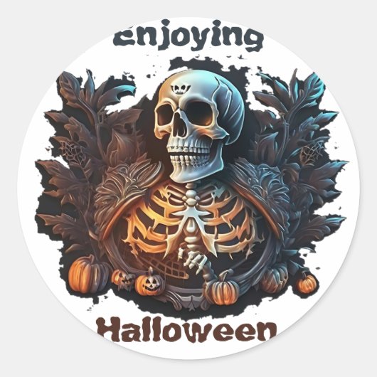 Halloween vieren  ronde sticker (Voorkant)