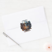 Halloween vieren  ronde sticker (Envelop)