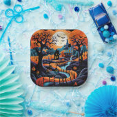 Halloween vierkant papier bord (Feest)