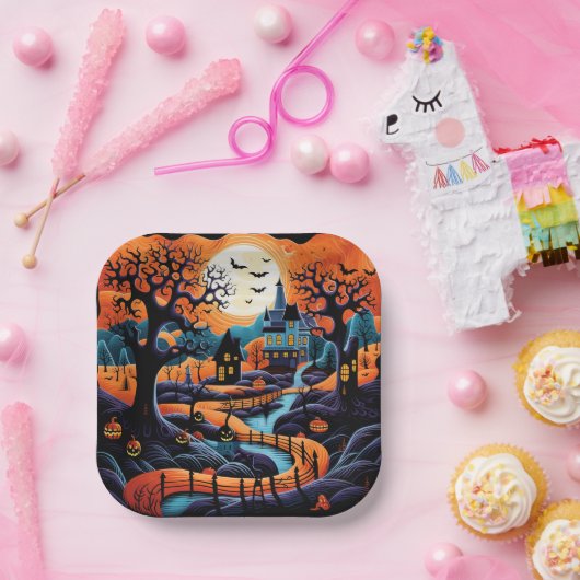 Halloween vierkant papier bord (Feest)