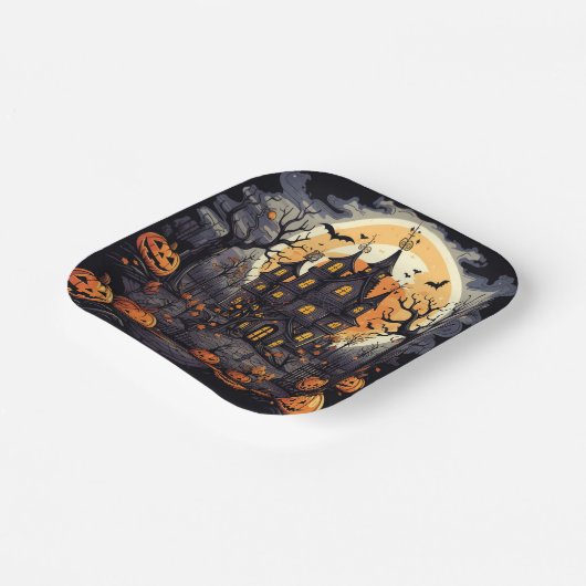 Halloween vierkant papier bord (Gebogen)