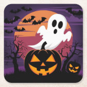 Halloween vierkant Papieren Onderzetter. Kartonnen Onderzetters (Voorkant)