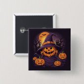Halloween- Vierkante Button 5,1 Cm (Voorkant /achterkant)