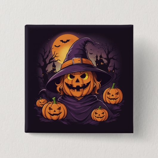 Halloween- Vierkante Button 5,1 Cm (Voorkant)