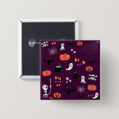 Halloween Vierkante Button 5,1 Cm (Voorkant /achterkant)