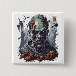 Halloween Vierkante Button 5,1 Cm