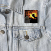 Halloween vierkante button 5,1 cm (In situ)