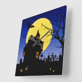 Halloween Vierkante Klok (Hoek)