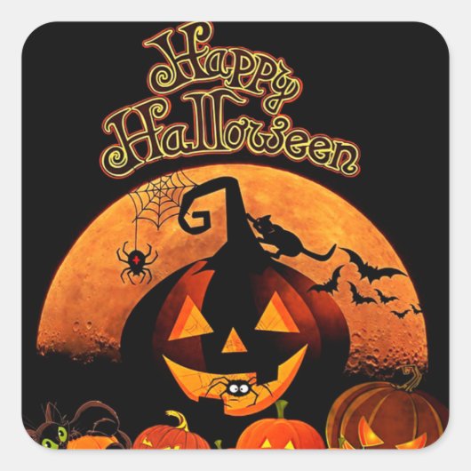 Halloween Vierkante Sticker (Voorkant)