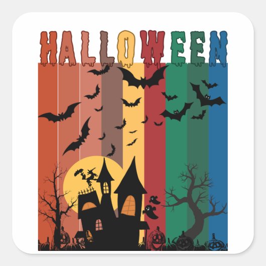 Halloween Vierkante Sticker (Voorkant)