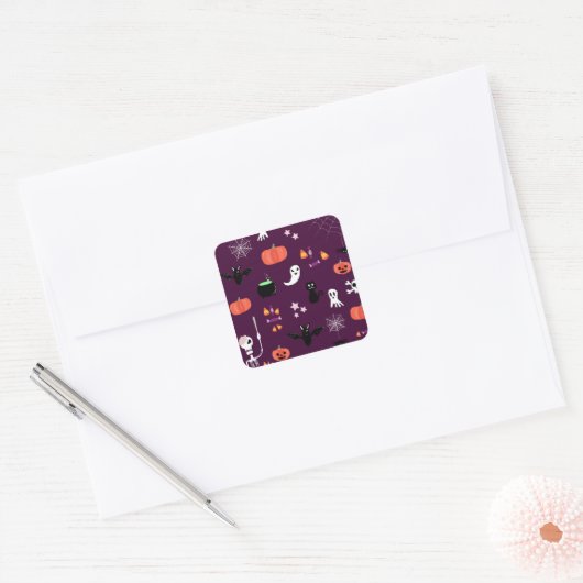 Halloween Vierkante Sticker (Envelop)