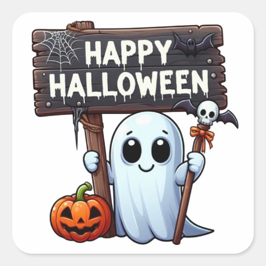 Halloween Vierkante Sticker (Voorkant)