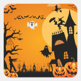 Halloween Vierkante Sticker