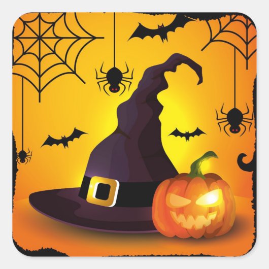 Halloween Vierkante Sticker (Voorkant)