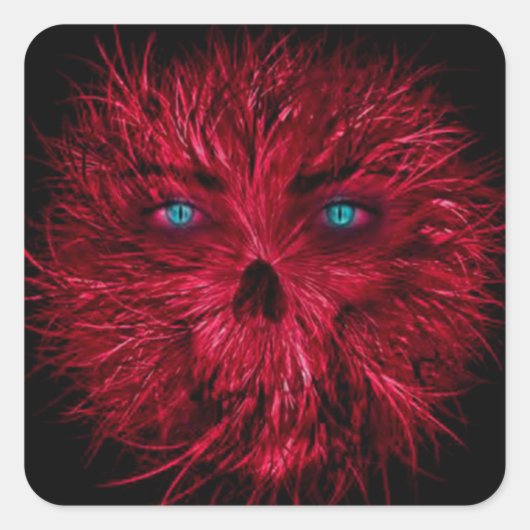 Halloween vierkante Stickers / griezelig monster (Voorkant)