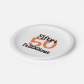 Halloween Vijftig Fabulous 50e Verjaardagsfeest Papieren Bordje (Gekanteld)