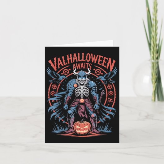 Halloween Viking Warrior - Runen en Ravens - Valh Kaart (Voorkant)