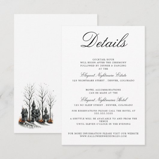 Halloween Village Bruiloft Enclosure Kaart (Voorkant / Achterkant)