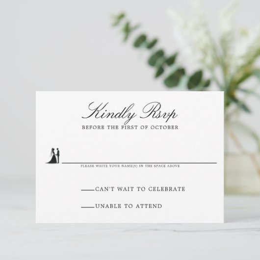 Halloween Village bruiloft RSVP Kaartje (Staand voorkant)