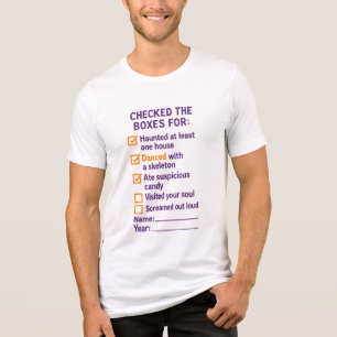 Halloween Vinkjes in de Vakjes Grappige Checklist Tri-Blend Shirt