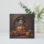 Halloween vintage feestdagenkaart (Staand voorkant)