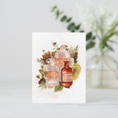 Halloween Vintage Flessen Herfst Bloemen Briefkaart (Staand voorkant)