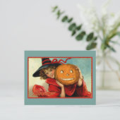 Halloween Vintage Grappige Illustratie Briefkaart (Staand voorkant)
