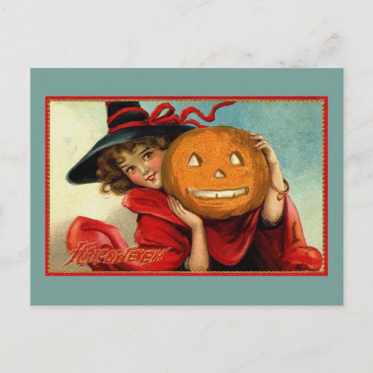 Halloween Vintage Grappige Illustratie Briefkaart (Voorkant)
