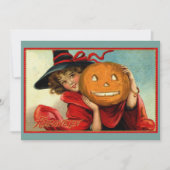 Halloween Vintage Grappige Illustratie Feestdagenkaart (Voorkant)