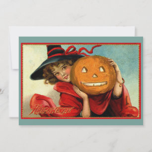 Halloween Vintage Grappige Illustratie Feestdagenkaart
