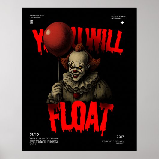 Halloween Vintage Griezelig Poster (Voorkant)