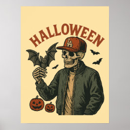 Halloween Vintage - Griezelig Skelet Poster