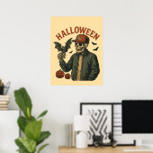 Halloween Vintage - Griezelig Skelet  Poster (Thuiskantoor)