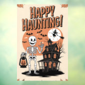 Halloween vintage - Happy Haunting Raamsticker (Vel 3)
