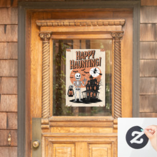 Halloween vintage - Happy Haunting Raamsticker