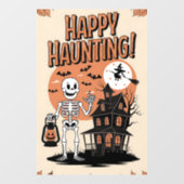 Halloween vintage - Happy Haunting Raamsticker (Vel)