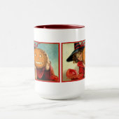 Halloween Vintage Image Young Girl and Pumpking Mok (Midden)