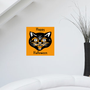 Halloween Vintage Kat Gezicht Poster