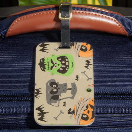 Halloween Vintage Patroon Bagage Label
