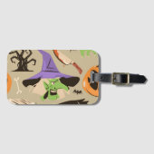 Halloween Vintage Patroon Bagage Label (Voorkant (horizontaal))