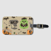 Halloween Vintage Patroon Bagagelabel (Voorkant (horizontaal))