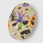 Halloween Vintage Patroon Grote Klok (Hoek)