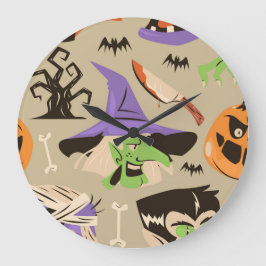 Halloween Vintage Patroon Grote Klok