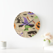 Halloween Vintage Patroon Grote Klok (Huis)