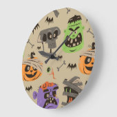 Halloween Vintage Patroon Grote Klok (Hoek)