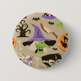 Halloween vintage patroon knoop ronde button 5,7 cm